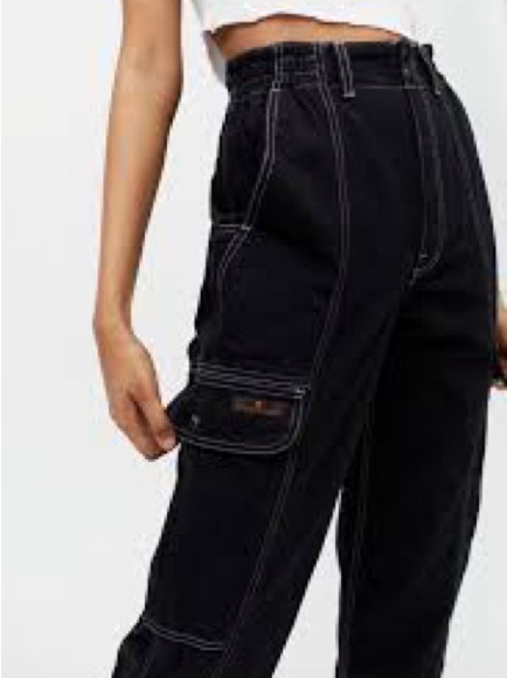 BDG Relaxed Skate Cargo Denim Jeans Contrast Stitching Size 26